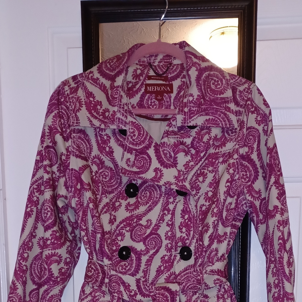 Pink Paisley Double-Breasted Coat